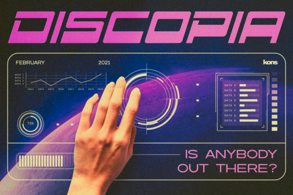 Discopia: Strategic Typography for Bold Visual Communication